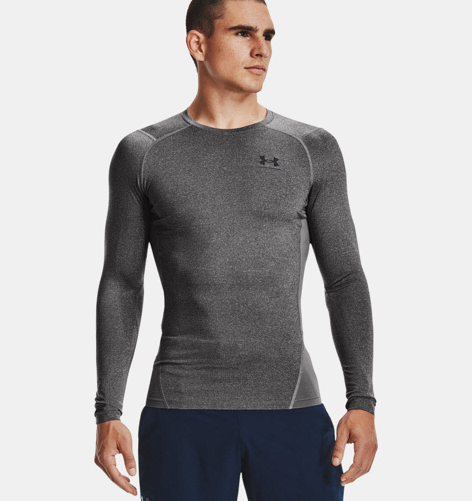UA HG Armour Comp LS-GRY,C