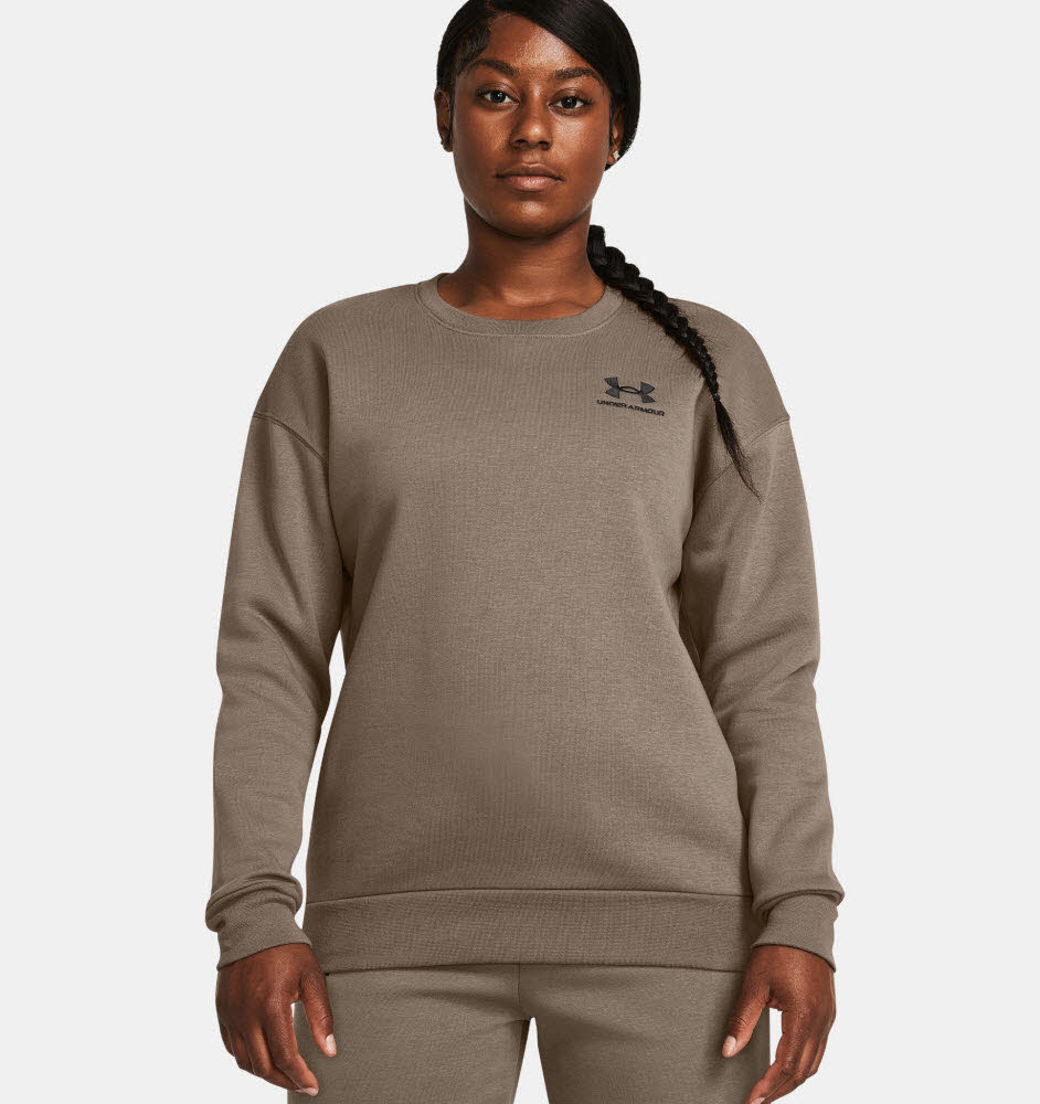 Essential Fleece Crew-BRN