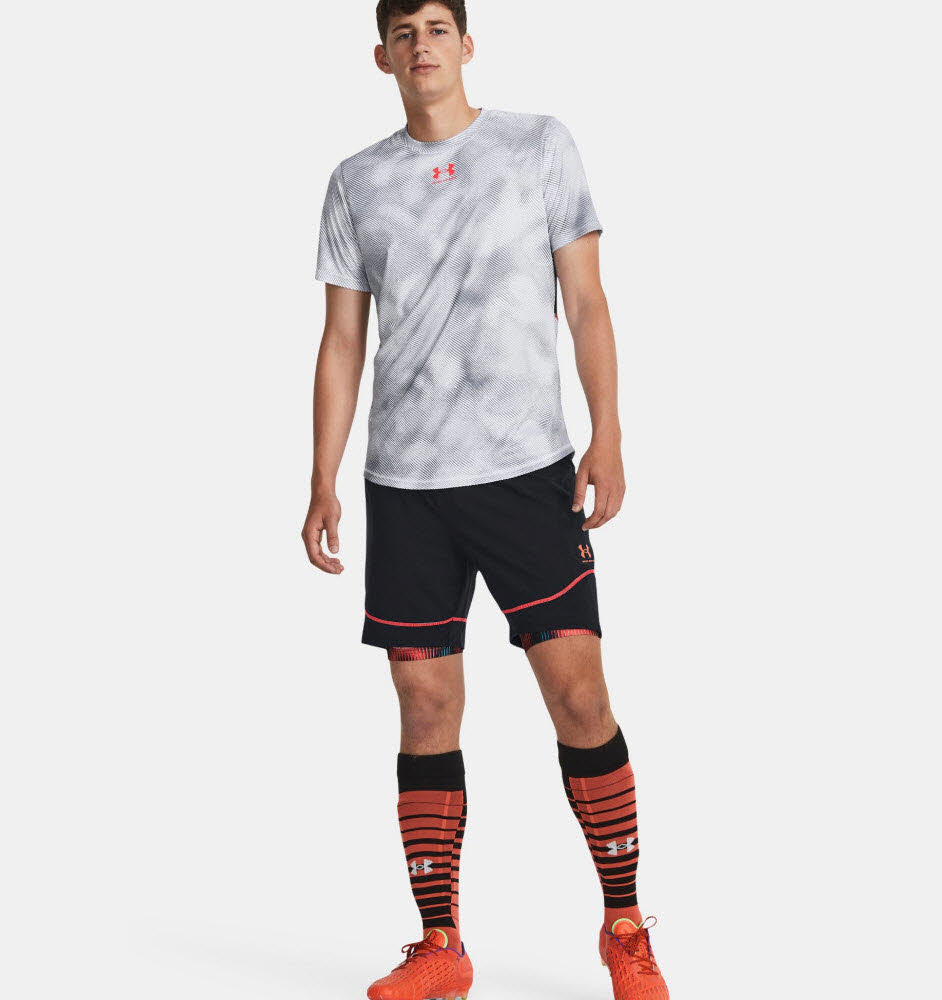 UA HG Prtd Long Shorts-RED