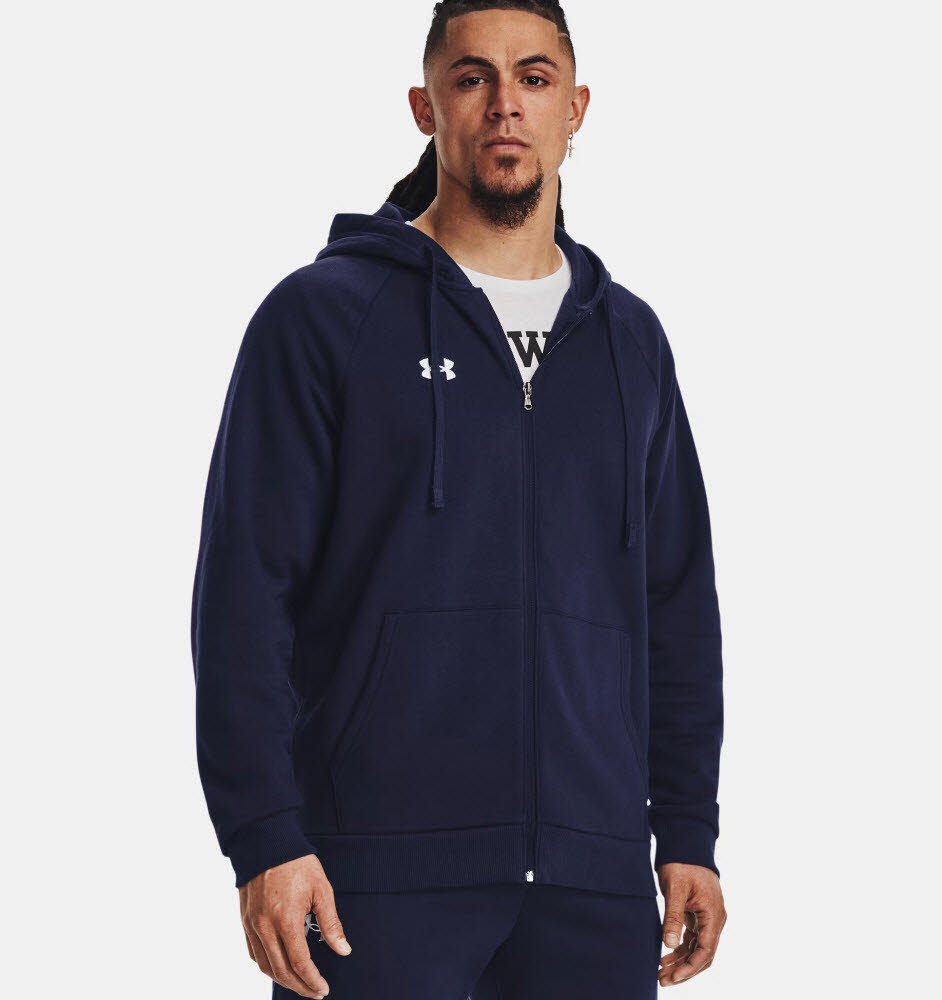 UA Rival Fleece FZ Hoodie-BLU