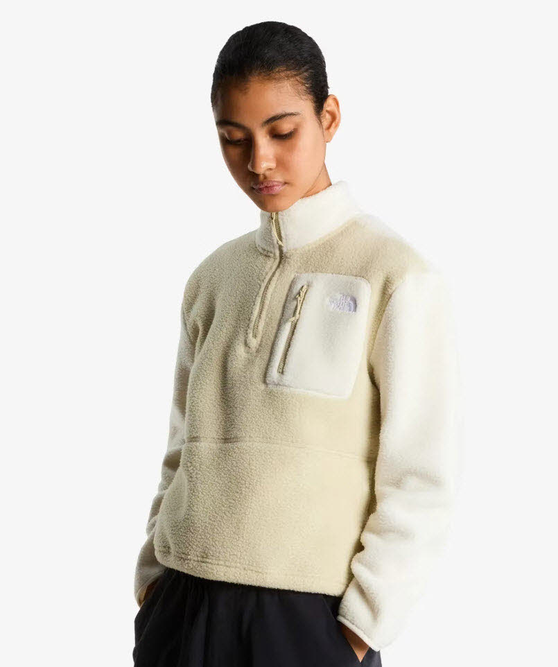 W YUMIORI 1/4 ZIP DESERT STONE/WHITE DUN