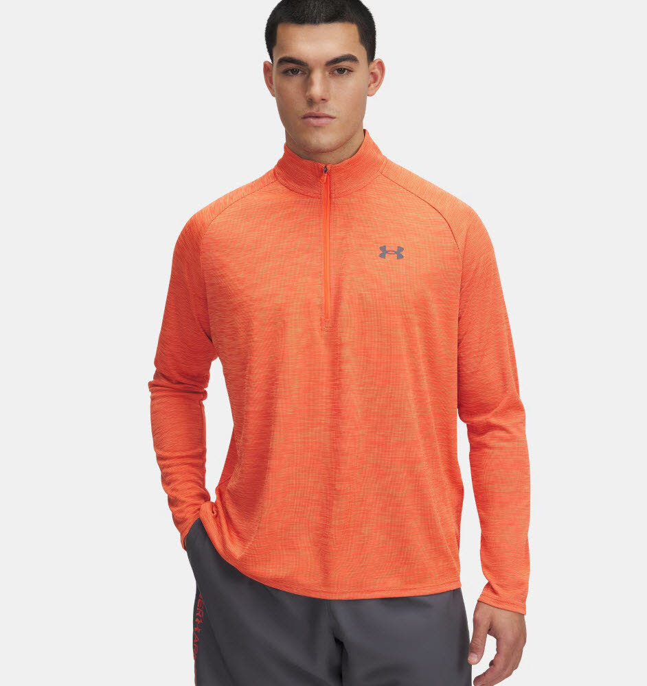 UA Tech Textured 1/2 Zip-ORG