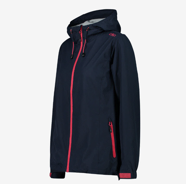 WOMAN RAIN JACKET FIX HOOD,BLACK BL