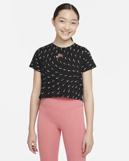 G NSW TEE CROP SWOOSHFETTI