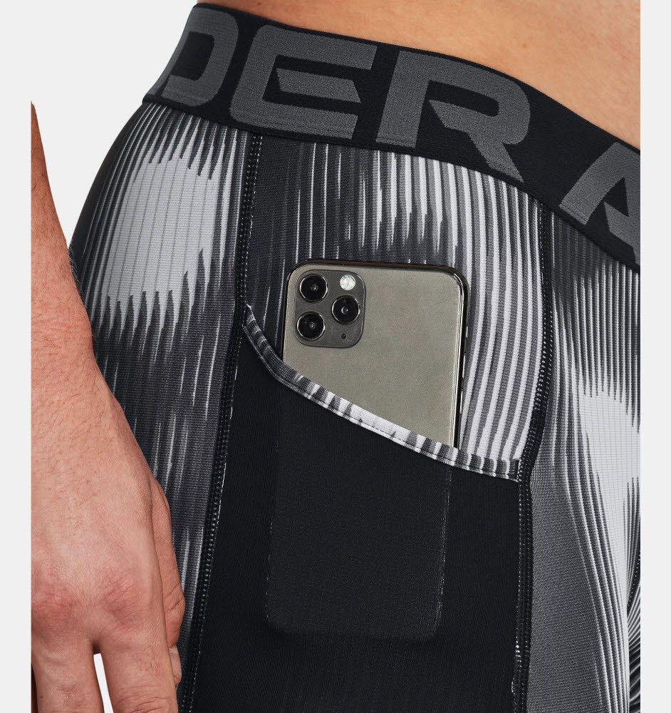 UA HG Prtd Long Shorts-BLK