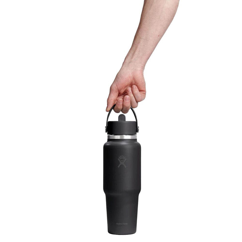 32 OZ WIDE FLEX STRAW TRAVEL BOTTLE BLAC