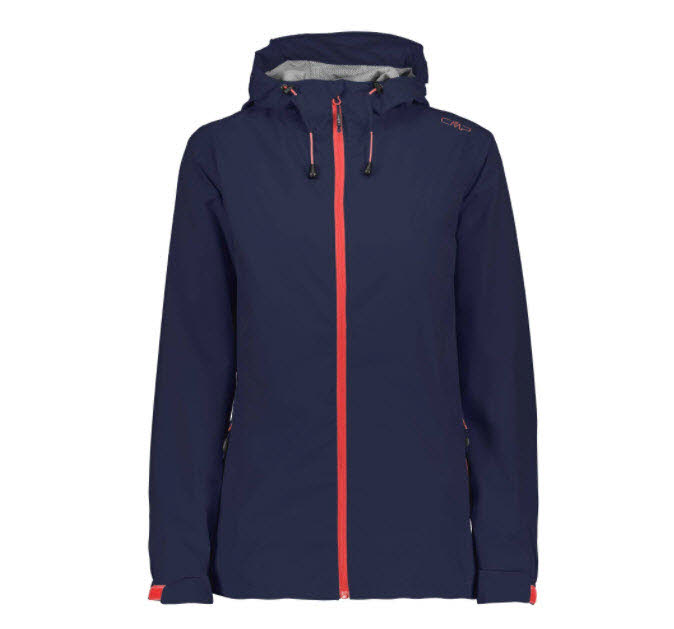 WOMAN RAIN JACKET FIX HOOD,BLACK BL