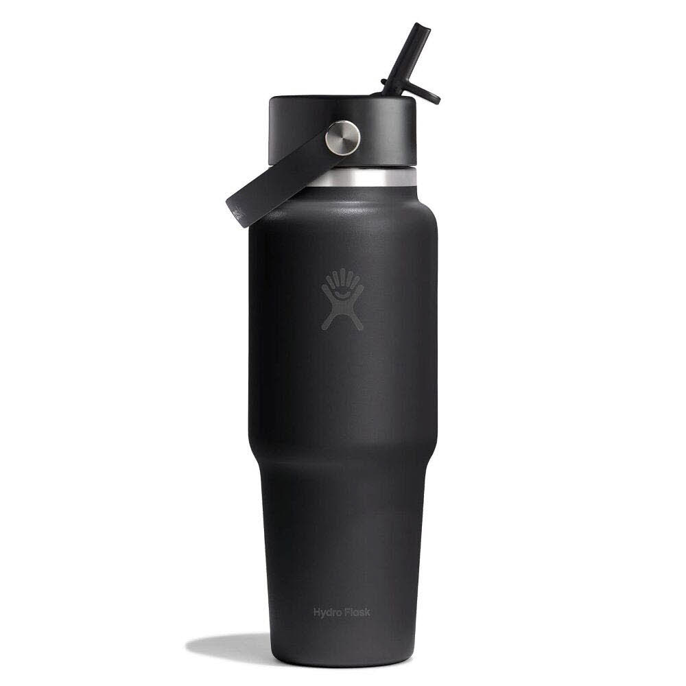 32 OZ WIDE FLEX STRAW TRAVEL BOTTLE BLAC