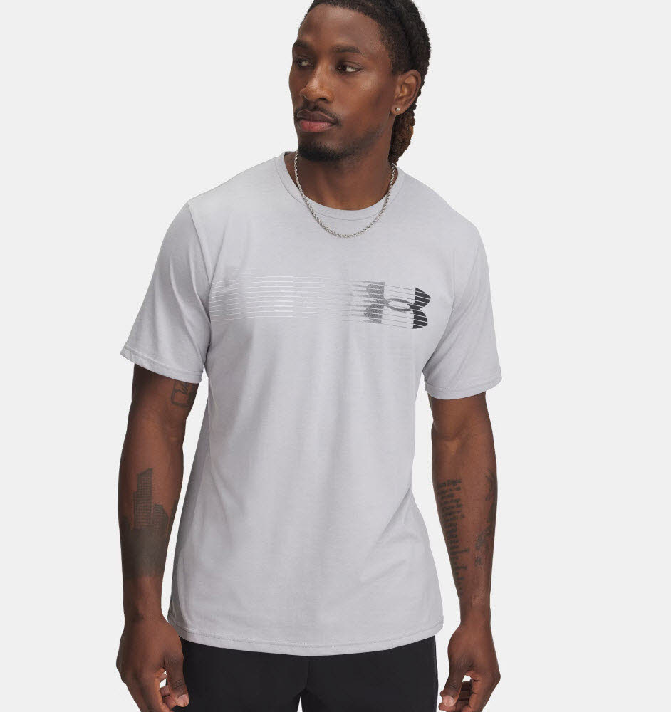 UA M LC FLY IN LOGO SS-GRY