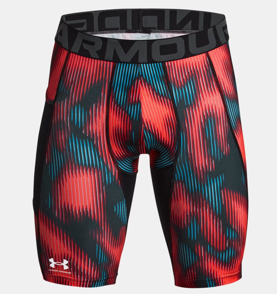 UA HG Prtd Long Shorts-RED