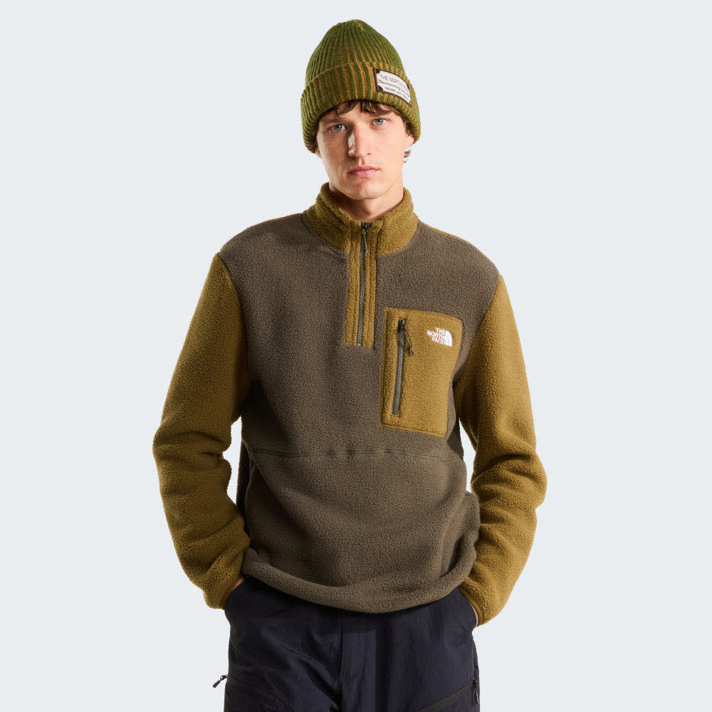 M YUMIORI 1/4 ZIP New Taupe Green/Carawa