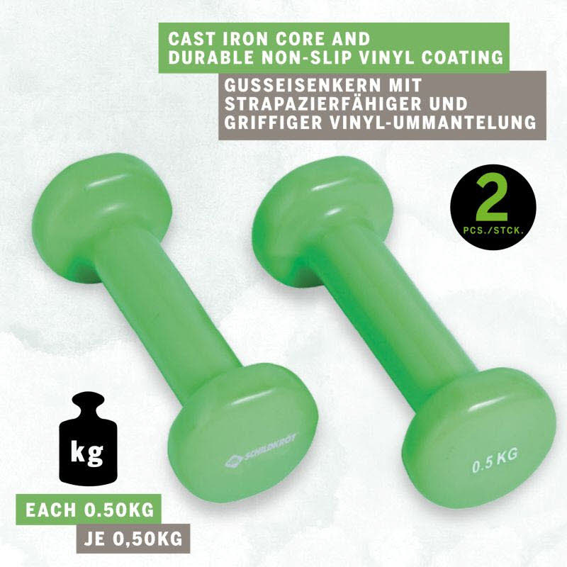 VINYL HANTEL Set, 2x 0,5kg (green),