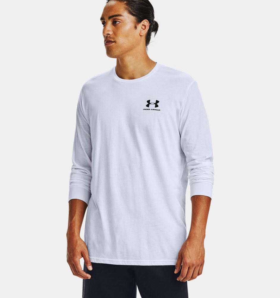 UA SPORTSTYLE LEFT CHEST LS-WH