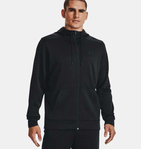 UA Armour Fleece FZ Hoodie-BLK,Blac - Bild 1