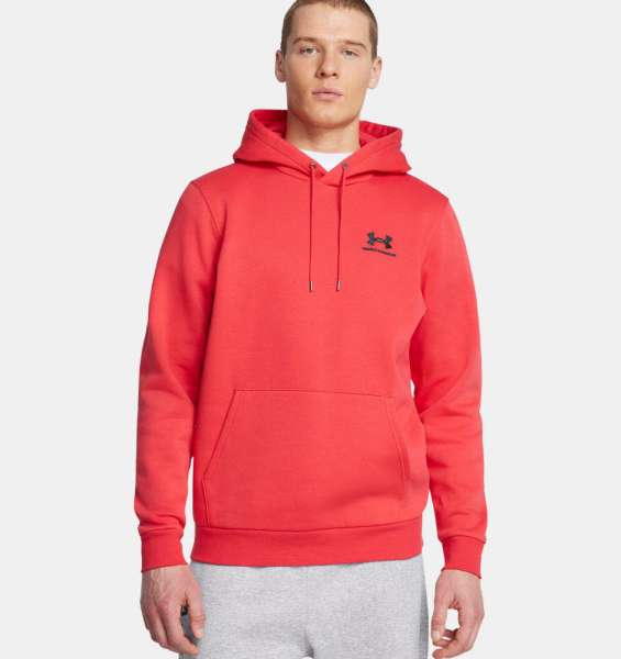 UA Essential Fleece Hoodie-RED - Bild 1