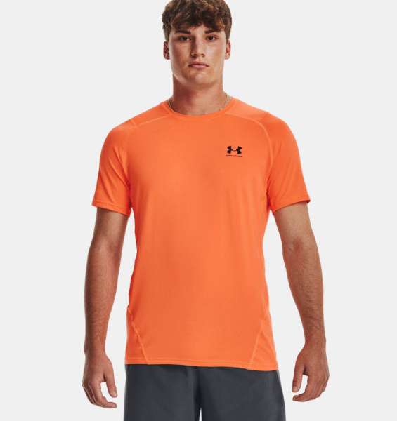 UA HG Armour Fitted SS-BLK,Orange B - Bild 1