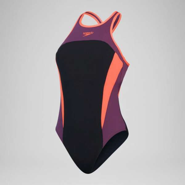 Womens High Neck Splice Cross back Swims - Bild 1