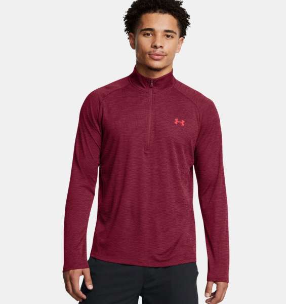 UA Tech Textured 1/2 Zip-RED - Bild 1